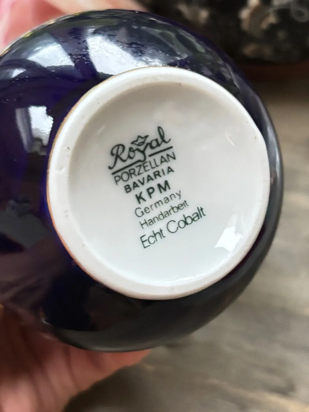 Vintage Cobalt Vase with Gold Accents, Royal Porzellan Bavaria KPM